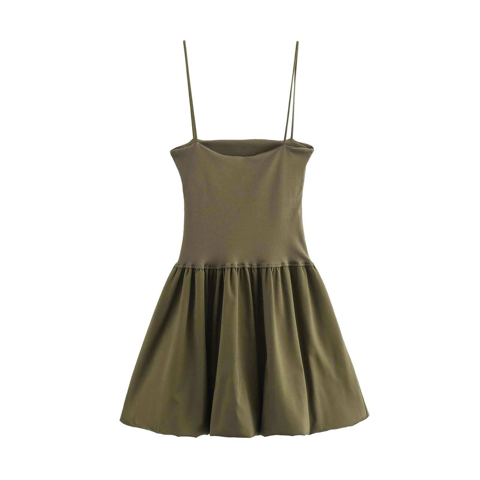thumbnail image 1 of Vestido de gasa con volantes y patchwork para mujer: elegante atuendo para fiestas de verano y bodas, 1 of 4